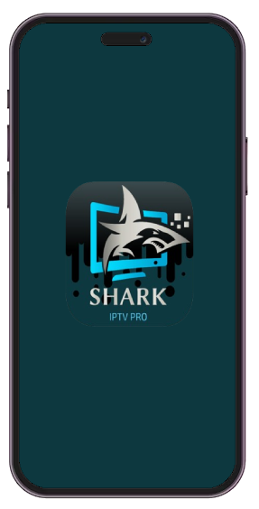 mobile view with Shark IPTV logo in front